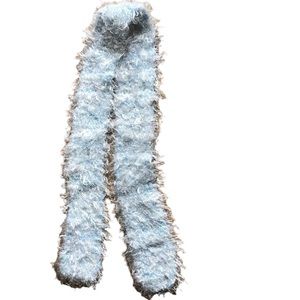 Blue and White Handmade Knitted Scarf